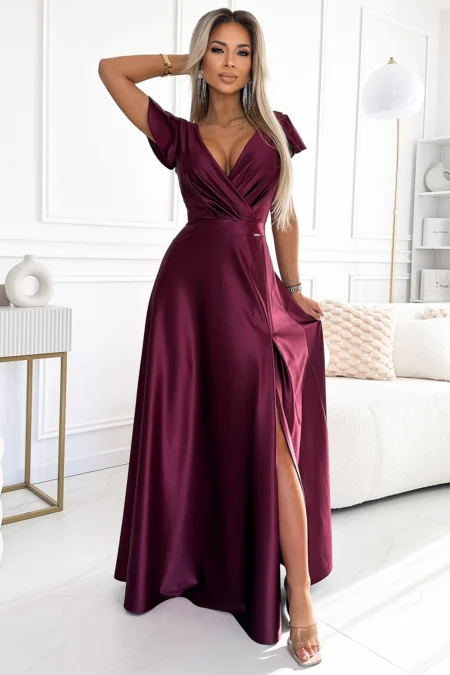 Rochie Dama Maxi, Satin, Numoco Casual Marimi Mari
