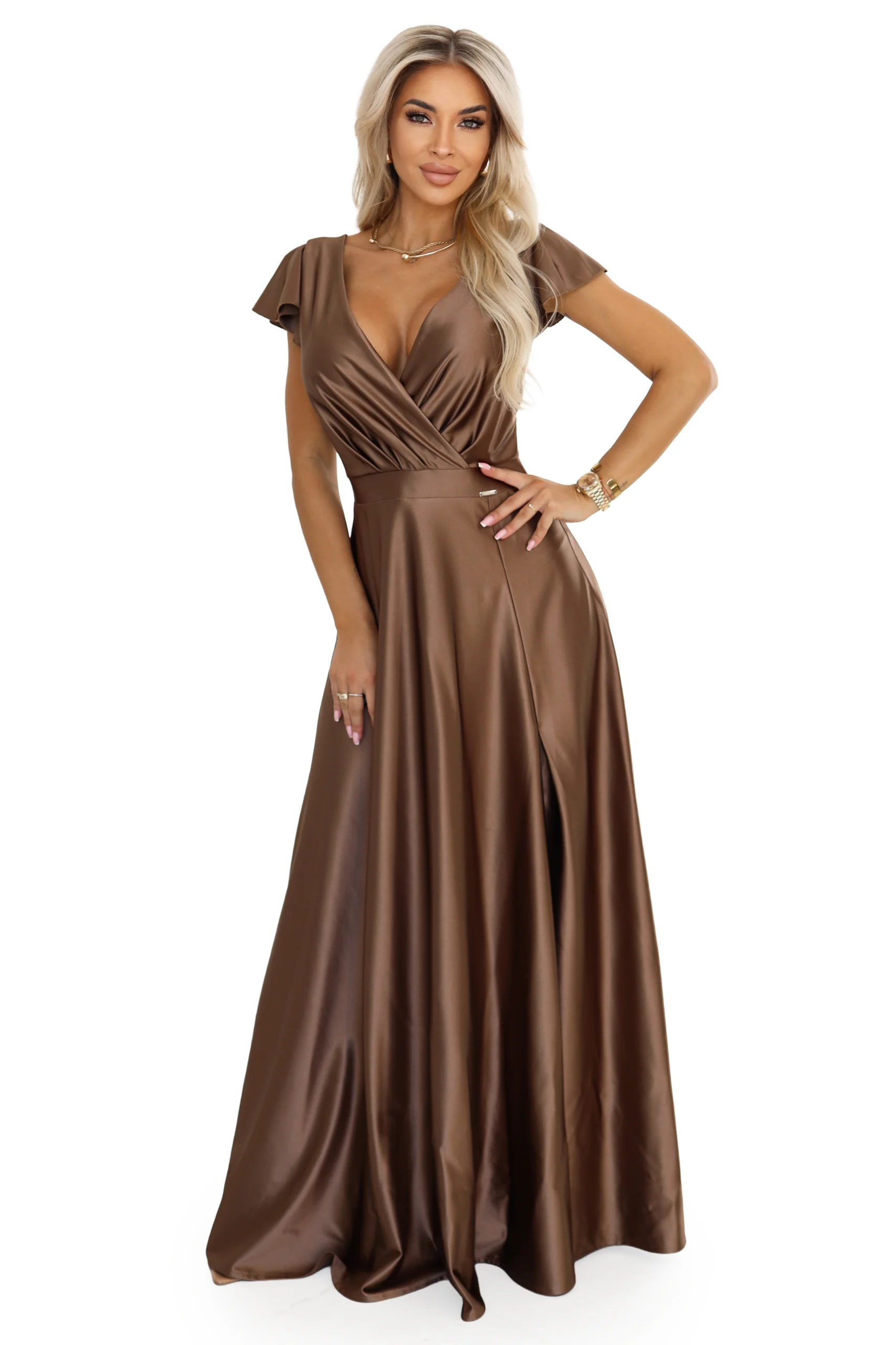 Rochie Dama Maxi, Satin, Numoco de Seara Marimi Mari - imagine 8