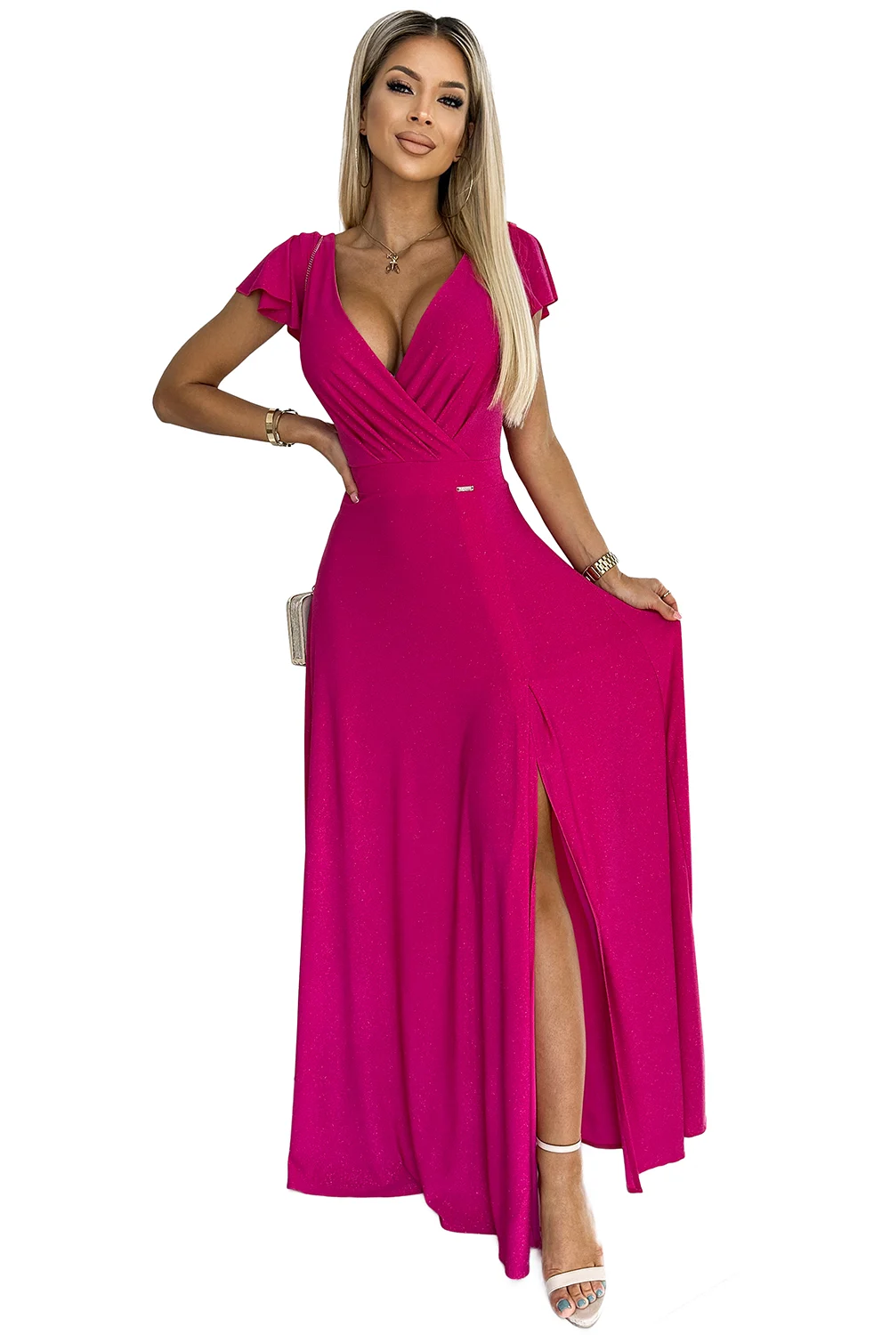 Rochie Dama Maxi, Lejera, Numoco, Fucsia de Seara Marimi Mari - imagine 7