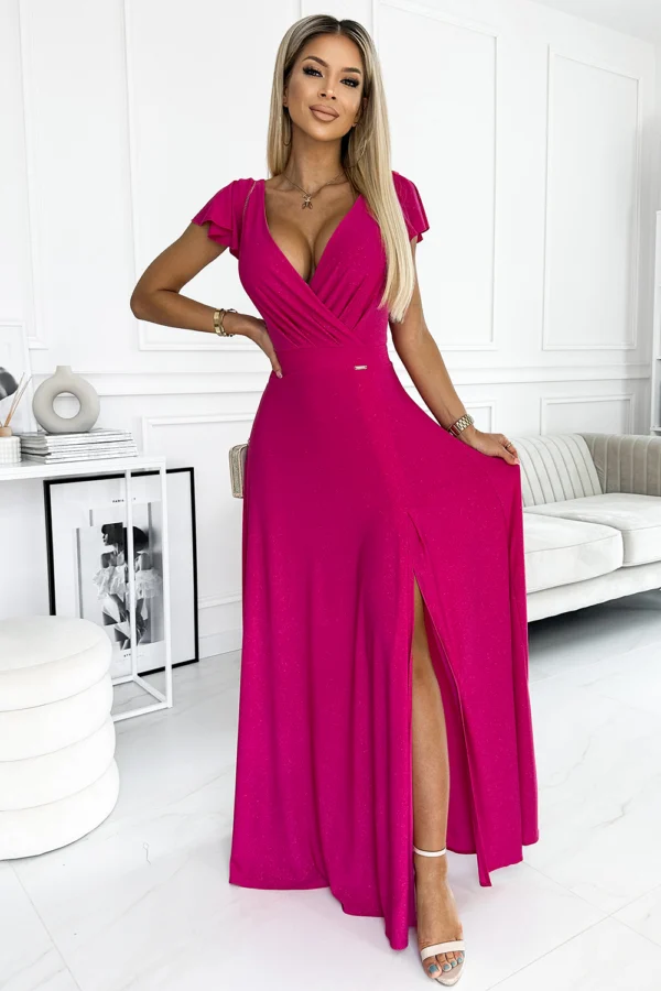 Rochie Dama Maxi, Lejera, Numoco, Fucsia de Seara Marimi Mari