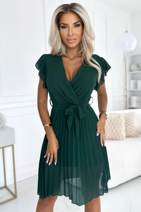 Rochie Dama Dantela, Lejera, Numoco, Verde Eleganta