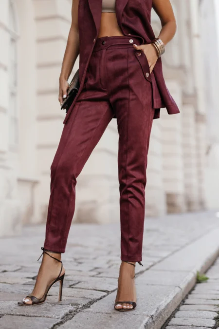 Pantaloni cygaretki KIARA - Bordo