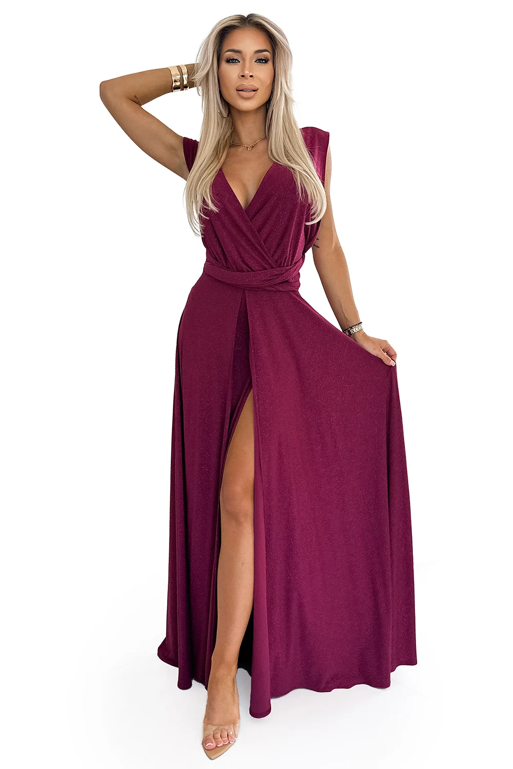 Rochie Dama Maxi, Guler inalt, Numoco Eleganta - imagine 7