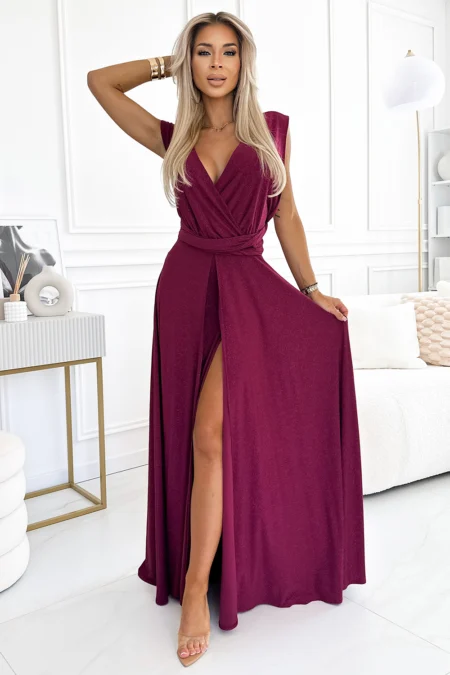Rochie Dama Maxi, Guler inalt, Numoco Eleganta