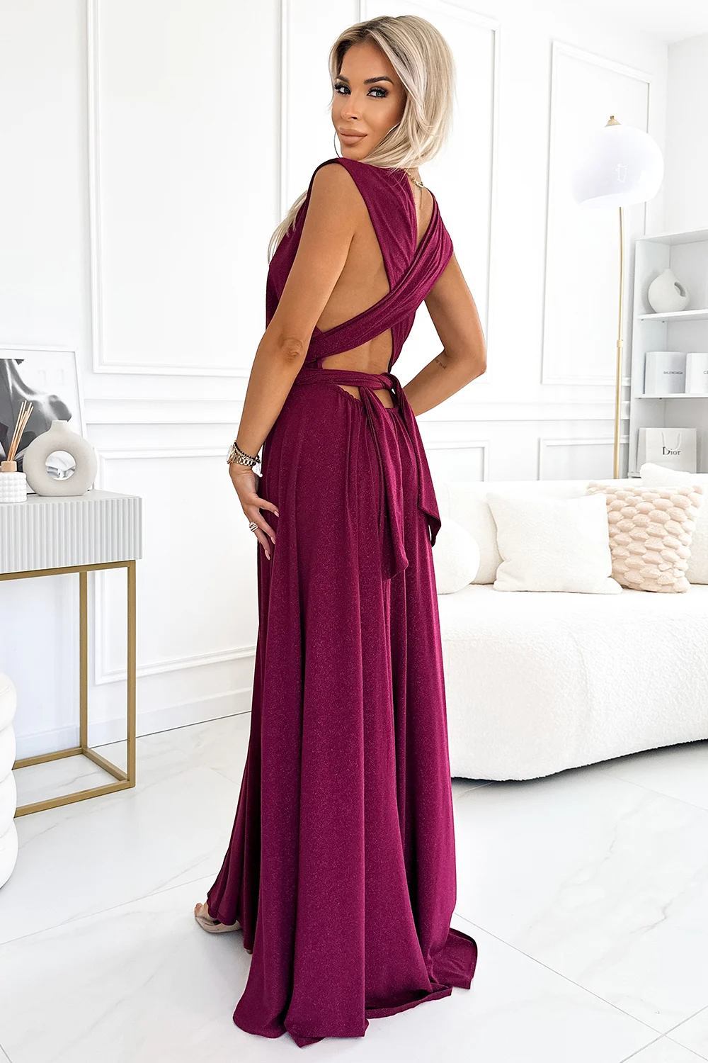 Rochie Dama Maxi, Guler inalt, Numoco Eleganta - imagine 3