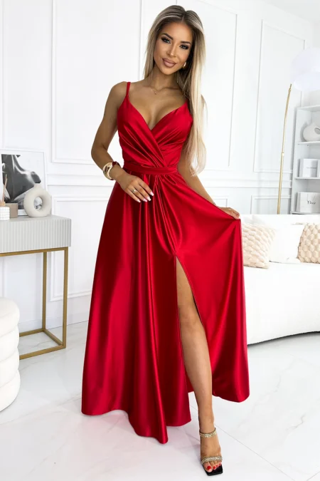 Rochie Dama Maxi, Satin, Numoco Eleganta