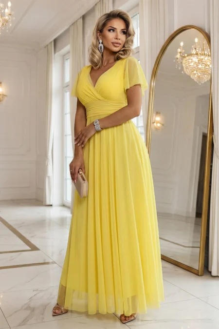 Rochie Dama Maxi, Decolteu in V, Numoco de Petrecere