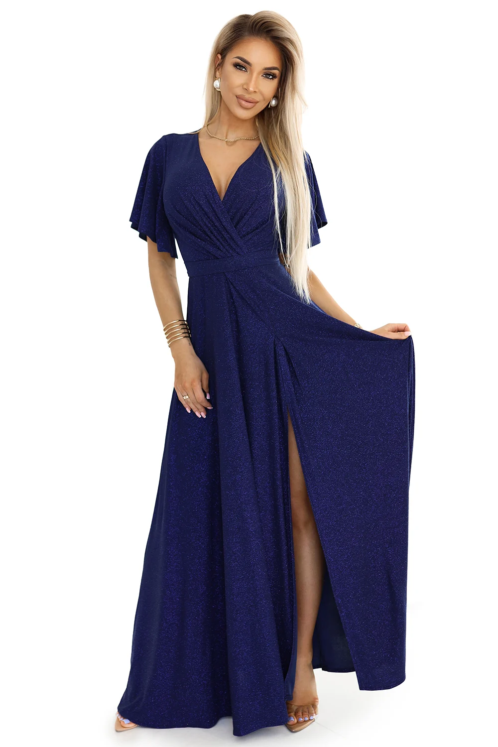 Rochie Dama Maxi, Lejera, Numoco, Bleumarin de Seara Marimi Mari - imagine 7