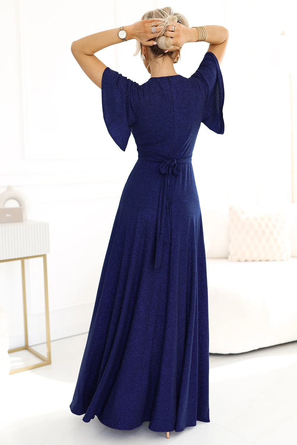 Rochie Dama Maxi, Lejera, Numoco, Bleumarin de Seara Marimi Mari - imagine 3