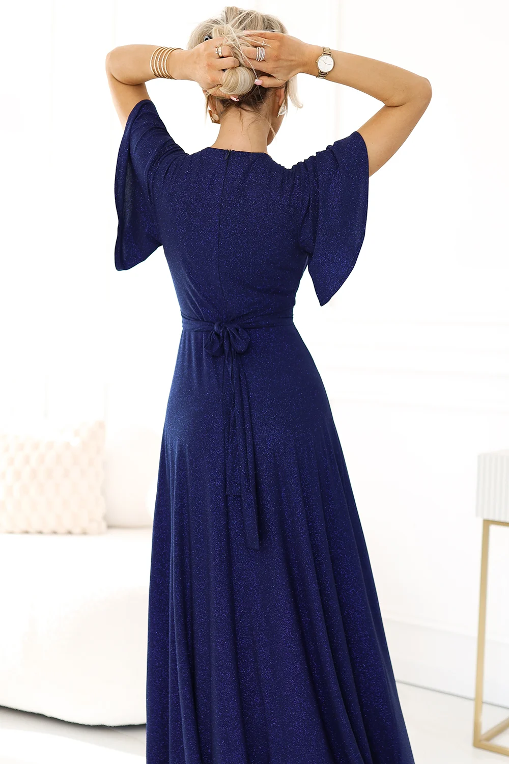 Rochie Dama Maxi, Lejera, Numoco, Bleumarin de Seara Marimi Mari - imagine 5
