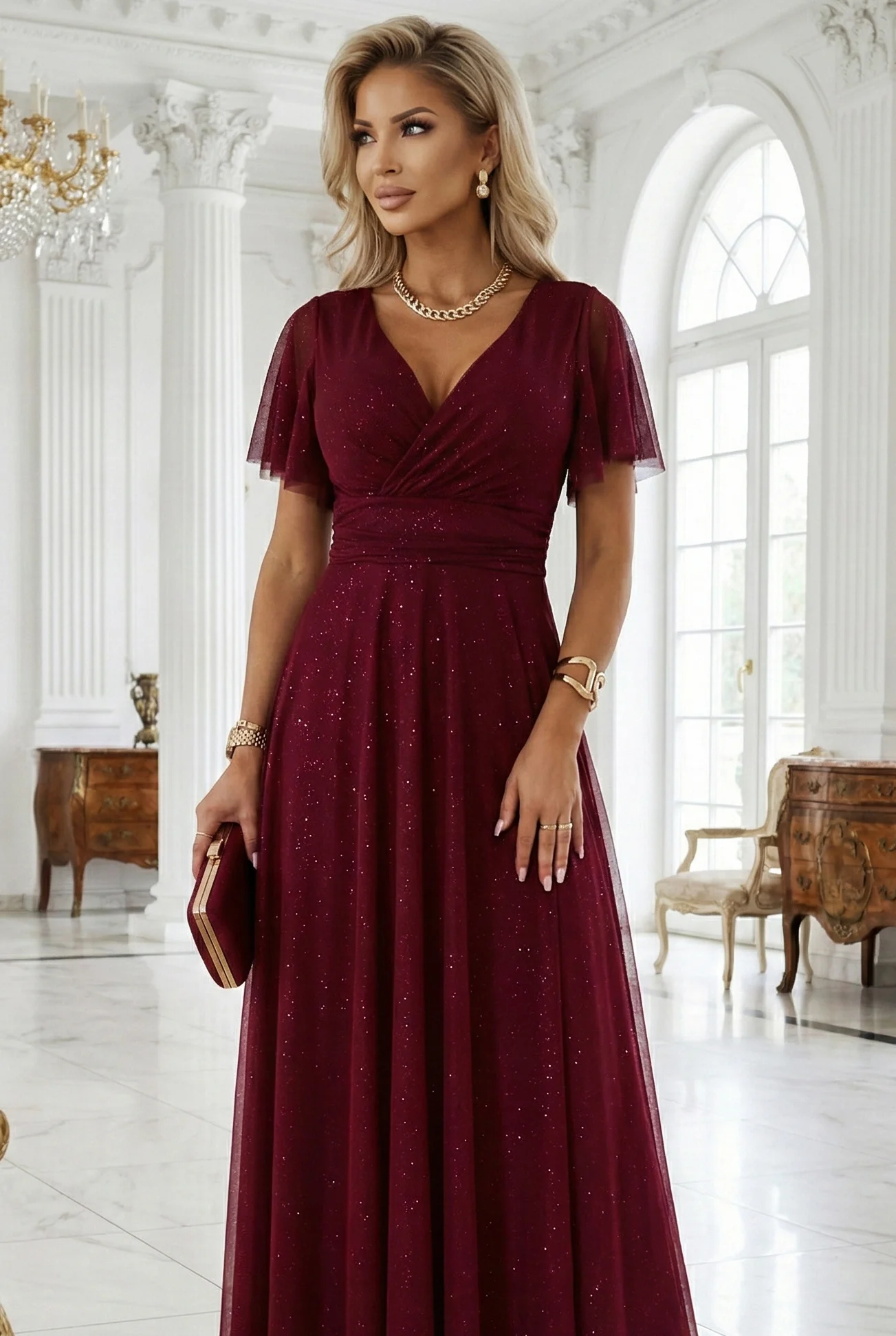 Rochie Dama Maxi, Floral, Numoco Eleganta - imagine 8