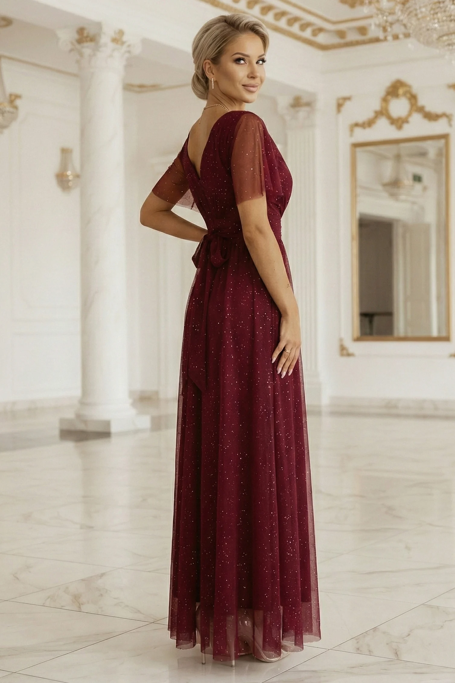 Rochie Dama Maxi, Floral, Numoco Eleganta - imagine 2