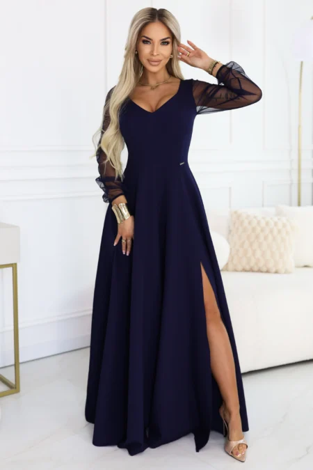 Rochie Dama Maxi, Lejera, Numoco, Bleumarin de Seara Marimi Mari