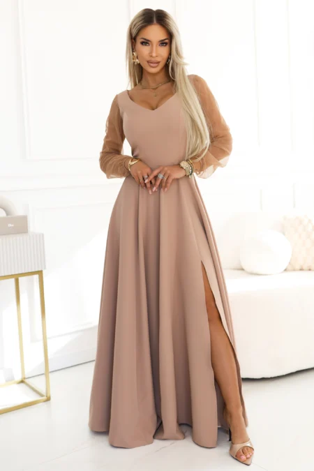 Rochie Dama Maxi, Mulata, Numoco, Bej de Seara Marimi Mari