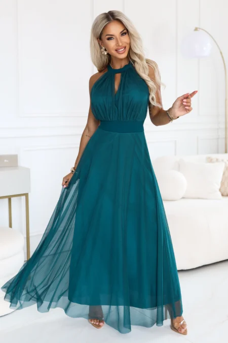 Rochie Dama Maxi, Lejera, Numoco, Verde de Seara