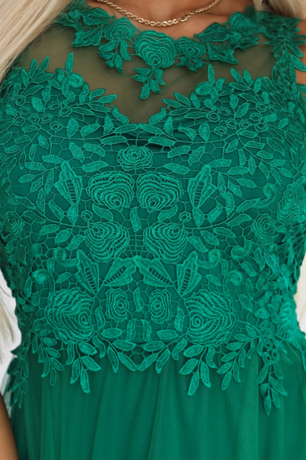Rochie Dama Maxi, Floral, Numoco, Verde de Ocazie Nunta - imagine 7