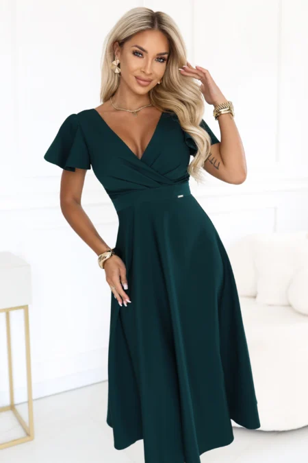 Rochie Dama Midi, Mulata, Numoco, Verde de Seara Marimi Mari