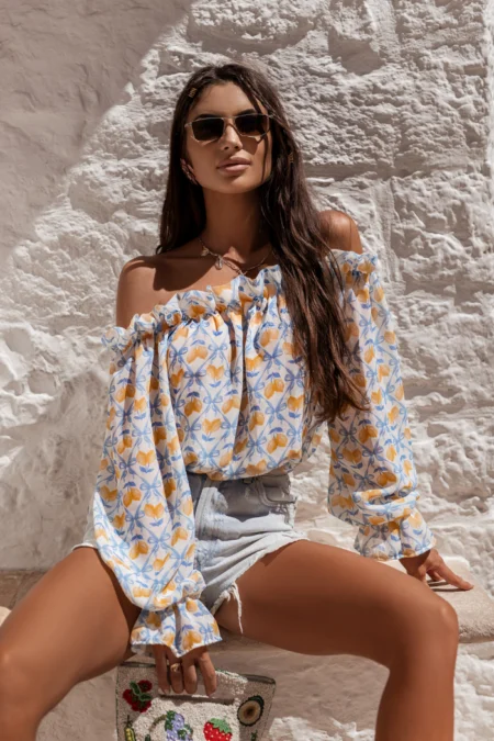 Bluza Hiszpanka MIA - Blue limones