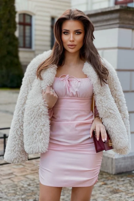 Rochie hiszpanka - Pudrowy Róż