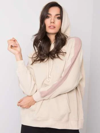 Hanorac Dama Maneca lunga, Sport, NieZnaszMnie, Bej Casual Marimi Mari