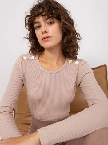 Bluza Dama Bumbac, BASIC FEEL GOOD, Bej
