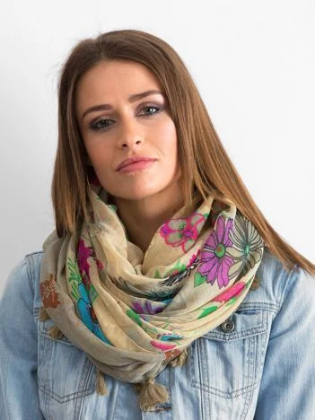 Bandana Dama Floral, Viscoza, Fashion Hunters, Bej
