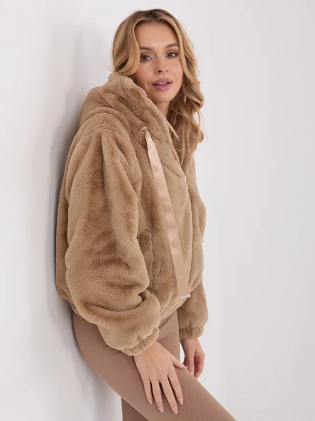Jacheta Dama Mini, Guler inalt, Fashion, Bej de Vara