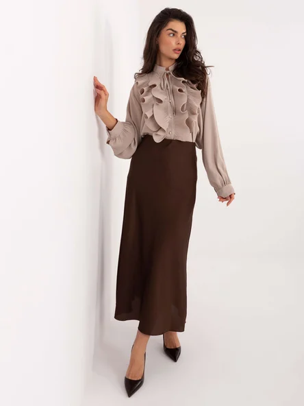 Camasa Dama Maneca lunga, Elegant, RED LINE, Bej Eleganta Office