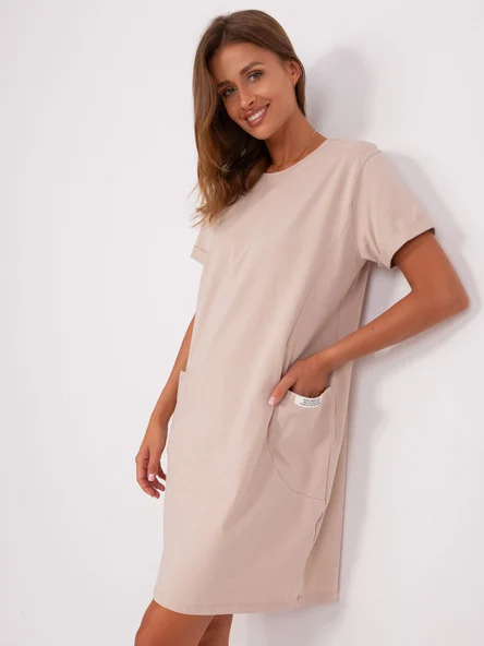 Rochie Dama Mini, Rochie dreapta, RUE PARIS, Bej de Vara