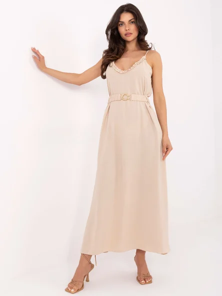 Rochie Dama Maxi, Lejera, Och Bella, Bej de Vara