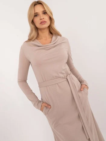 Rochie Dama Maxi, Rochie dreapta, LAKERTA, Bej de Sarbatori