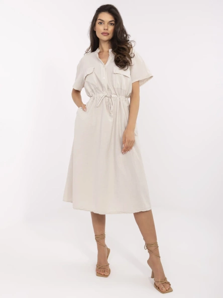 Rochie Dama Midi, Lejera, ITALY MODA, Bej de Vara