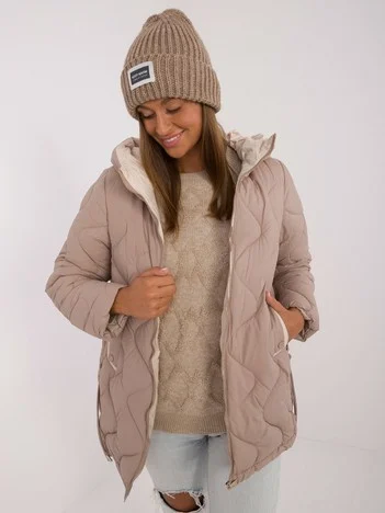 Jacheta Dama Maneca lunga, Guler inalt, Snow Moda, Bej de Vara Marimi Mari
