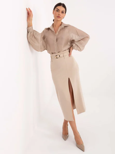 Fusta Dama Midi, Elegant, RUE PARIS, Bej de Petrecere