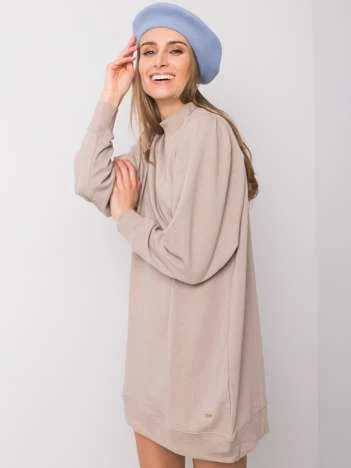 Rochie Dama Midi, Decolteu rotund, NieZnaszMnie, Bej Eleganta Office Marimi Mari