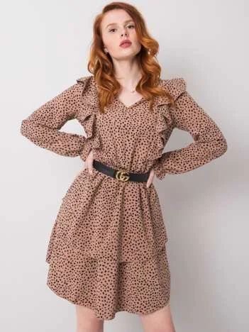 Rochie Dama Maxi, Animal print, RUE PARIS, Bej Eleganta Office