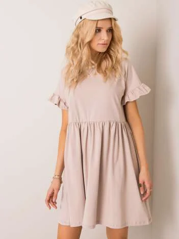 Rochie Dama Mini, Lejera, RUE PARIS, Bej Eleganta Office