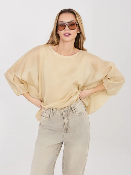 Bluza Dama Maneca 3/4, Elegant, ITALY MODA, Bej Eleganta Office