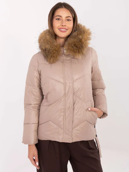 Jacheta Dama Maneca lunga, Guler inalt, Snow Moda, Bej Casual Marimi Mari