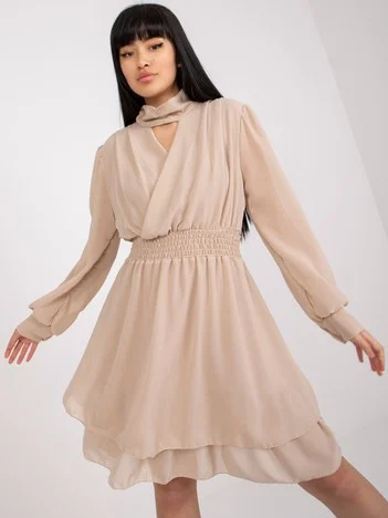 Rochie Dama Maxi, Lejera, Och Bella, Bej de Ocazie Nunta