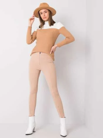 Pantaloni Dama Lunga, Conica, RUE PARIS, Bej Eleganta Office