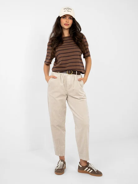 Pantaloni Dama 7/8, Conica, ITALY MODA, Bej Eleganta Office