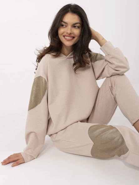 Compleu Dama Maneca lunga, Dreapta, ITALY MODA, Bej Casual