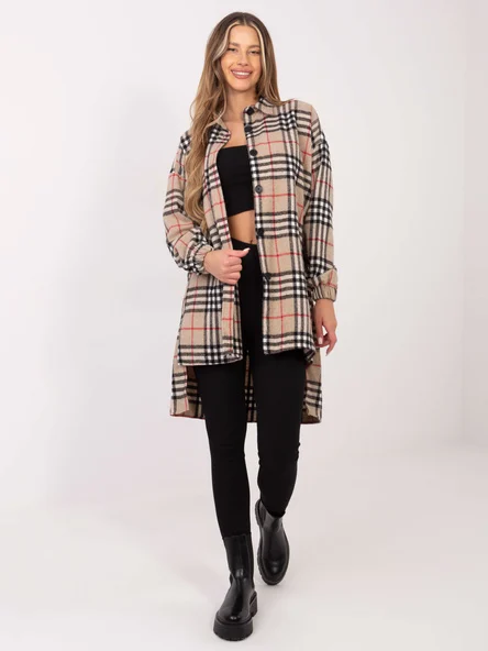 Camasa Dama Maneca lunga, Carouri, ex moda, Bej Casual