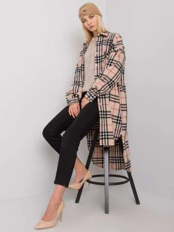Camasa Dama Maneca lunga, Carouri, ex moda, Bej Casual