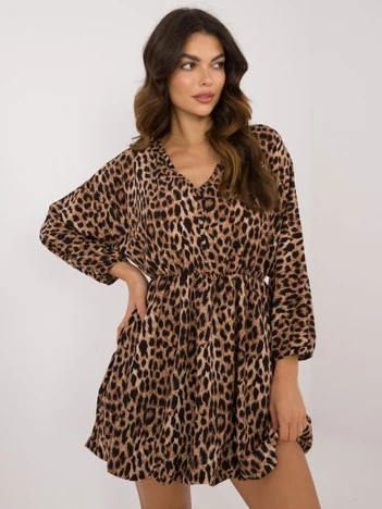 Rochie Dama Maxi, Animal print, ITALY MODA, Bej