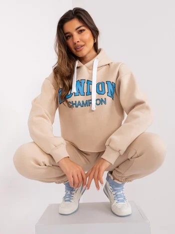 Compleu Dama Maneca lunga, Mansete elastice, ex moda, Bej Casual