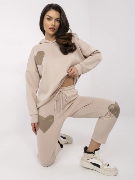 Compleu Dama Maneca lunga, Dreapta, ITALY MODA, Bej Casual