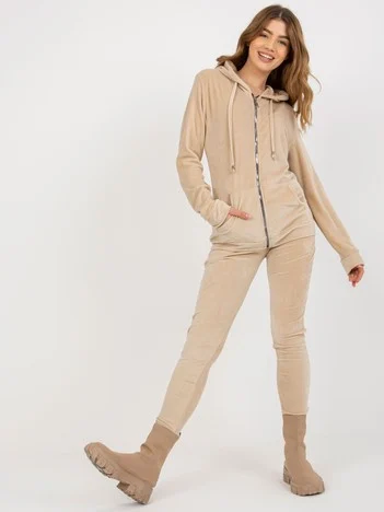 Compleu Dama Maneca lunga, Mansete elastice, RELEVANCE, Bej Casual