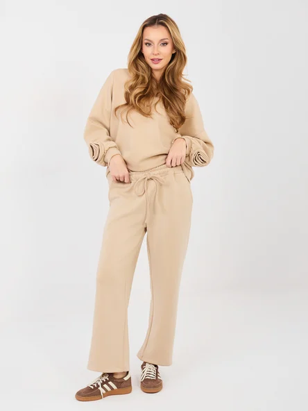Compleu Dama Maneca lunga, Dreapta, ITALY MODA, Bej Casual